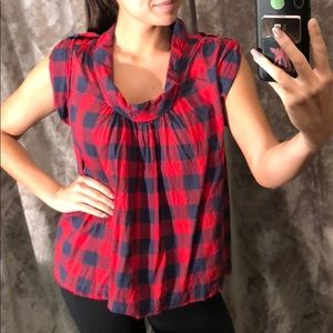 French Connection Plaid Flannel Blouse